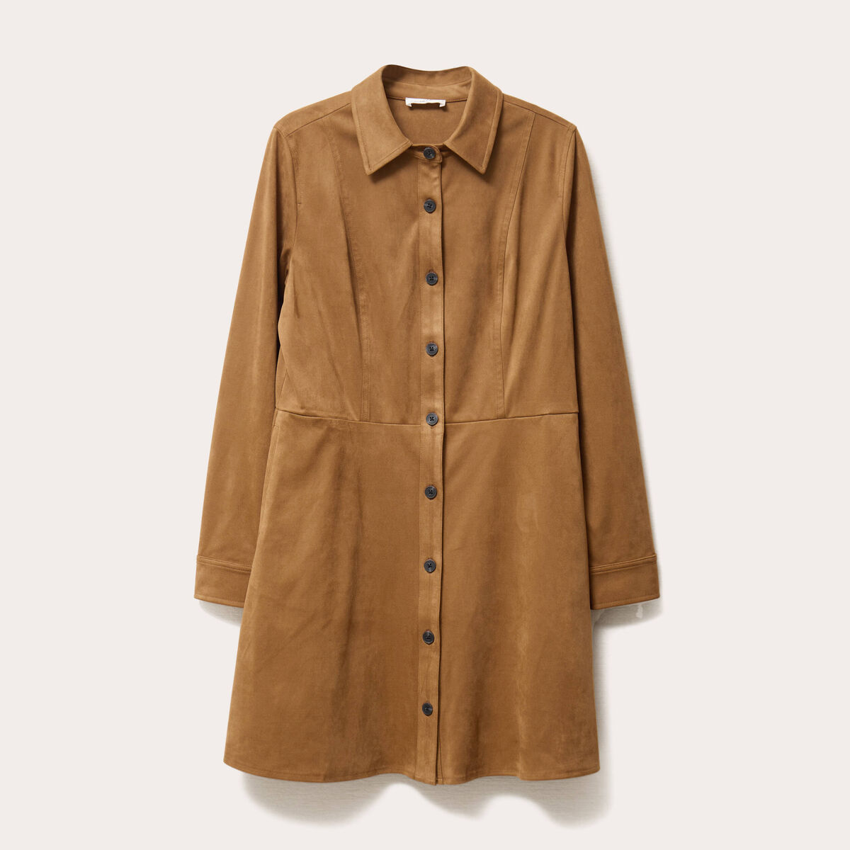 Robe &eacute;vas&eacute;e su&eacute;dine marron femme
