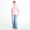 T-shirt col rond manches courtes rose corail femme
