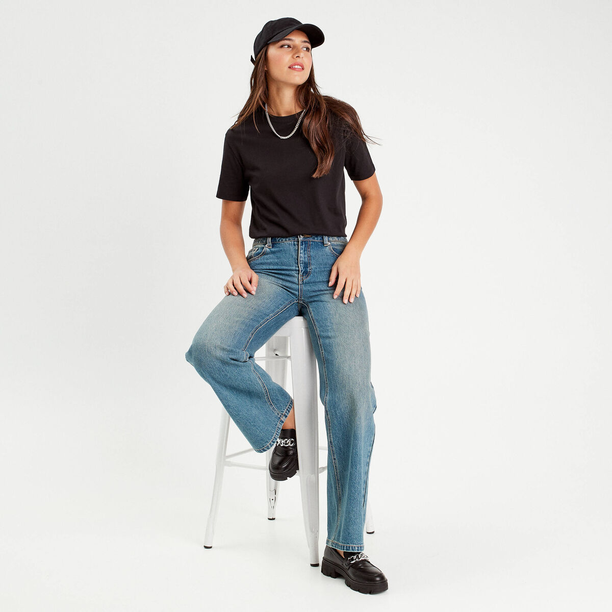 T-shirt manches courtes noir femme
