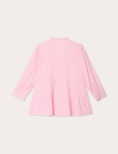 Blouse manches 3/4 rose femme