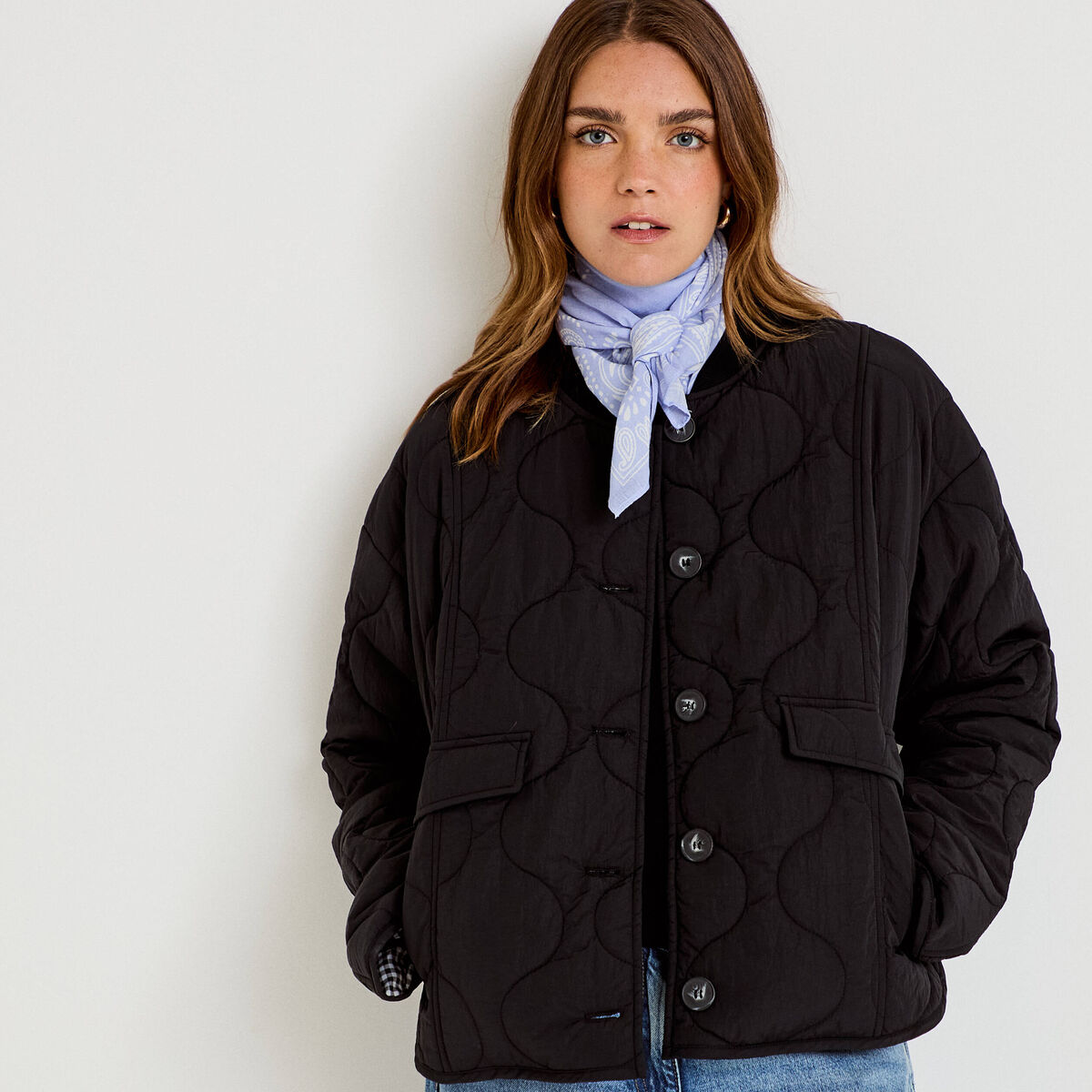 Veste ample manches longues noir femme