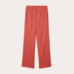 Pantalon droit large pinces vieux rose femme