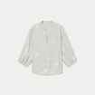 Blouse col tunisien vert kaki femme