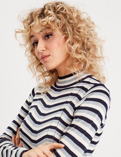 Robe pull évasée blanc femme