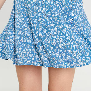 Jupe-short patineuse bleu clair femme