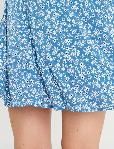 Jupe-short patineuse bleu clair femme