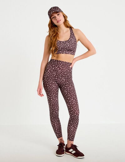 Leggings taille haute violet femme