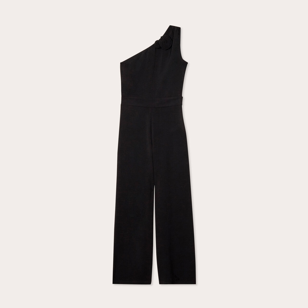 Combinaison pantalon large noir femme