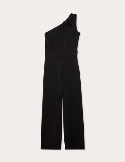Combinaison pantalon large noir femme