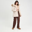 Parka droite avec capuche ecru femme