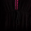 Robe &eacute;vas&eacute;e cr&ecirc;pe col v manches courtes noir femme