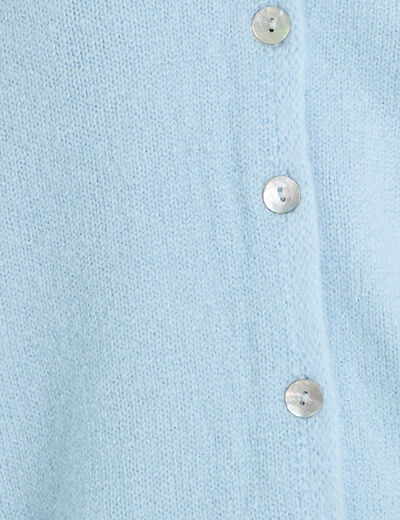 Gilet manches longues bleu ciel femme
