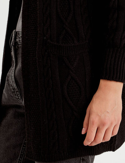 Gilet manches longues noir femme