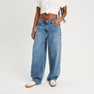 Jeans baggy taille haute denim double stone femme