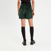 Jupe-short moulante velours vert foncé femme