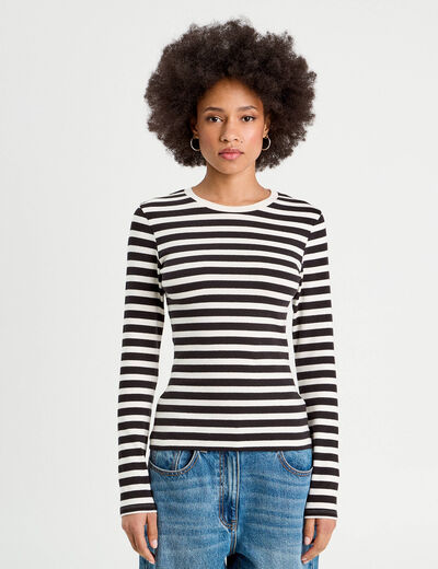 T-shirt manches longues blanc femme