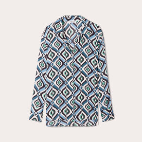 chemise satin manches longues bleu femme Chemise satin manches longues bleu femme