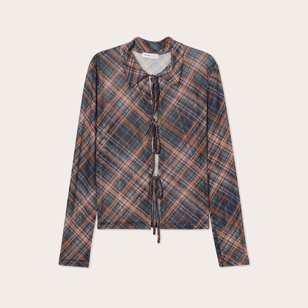 Blouse avec noeuds marron foncé femme