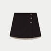 Jupe-short &eacute;vas&eacute;e taille haute noir femme
