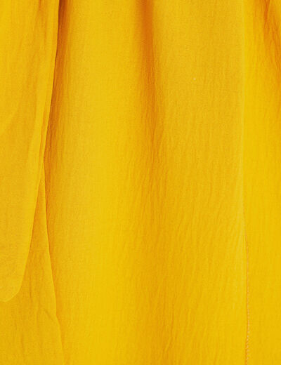 Robe longue évasée cache-coeur jaune femme