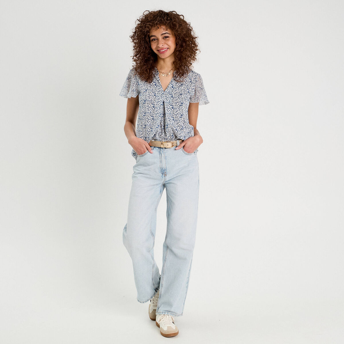 Blouse Fanny - manches courtes blanc femme