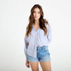Chemise lin col V manches longues blanc femme