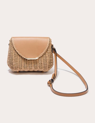Sac bo&icirc;te paille camel femme