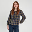 Blouse avec noeuds vert kaki femme