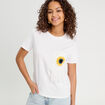 T-shirt poche crochet blanc femme