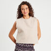 Pull sans manches sable femme