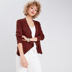 Cardigan col en V marron femme