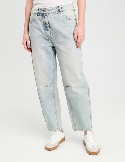 Jeans balloon denim bleach femme