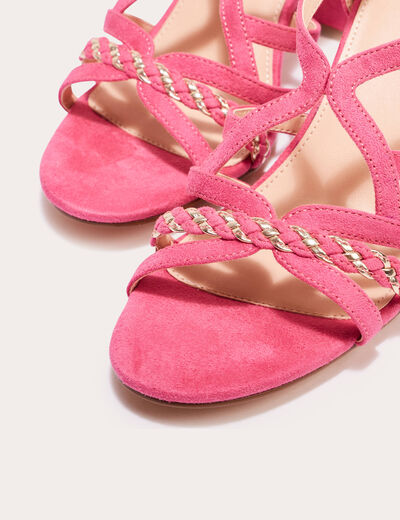 Sandales &agrave; talons d&eacute;croch&eacute;s rose femme