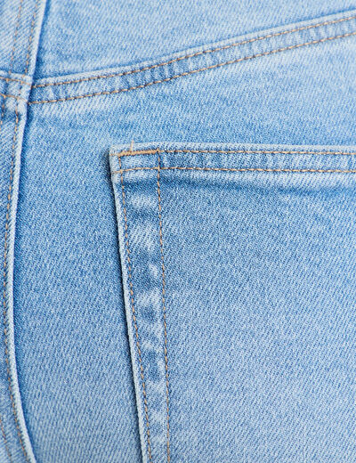 Jean wide leg taille haute ceinture denim triple stone femme