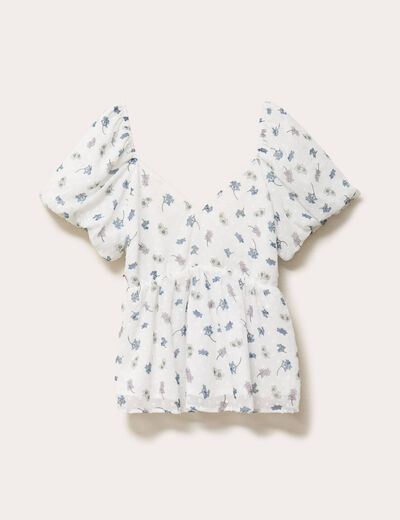 Blouse noeud dos Bridgerton blanc femme