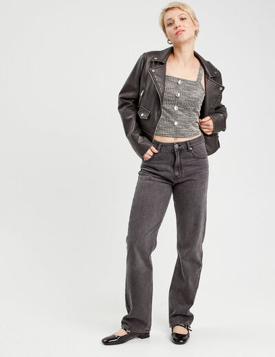 Bustier tweed noir femme