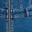 Combishort zippée en jean denim double stone femme