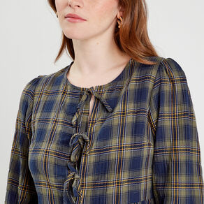 blouse avec noeuds vert kaki femme Blouse avec noeuds vert kaki femme
