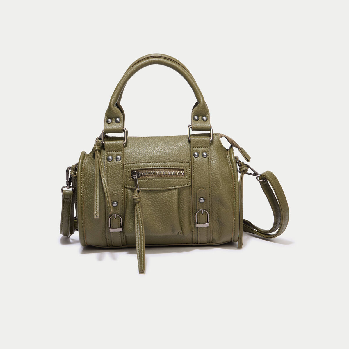 Sac port&eacute; main vert kaki femme