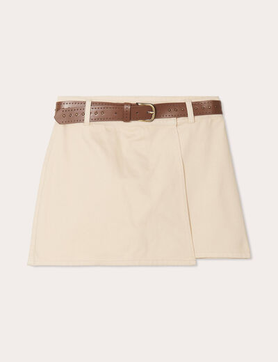 Jupe-short en jean sable femme
