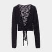 T-shirt dentelle noué noir femme