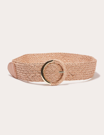 Ceinture raphia couleur or femme