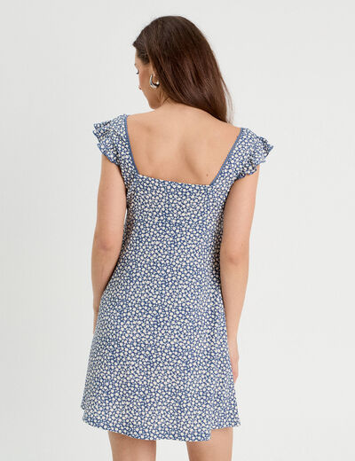 Robe trapèze sans manches bleu gris femme