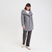 Manteau cintr&eacute; asym&eacute;trique gris fonc&eacute; femme