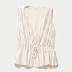 Blouse sans manches col v blanc femme