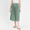 Jupe midi &eacute;vas&eacute;e pliss&eacute;e blanc femme