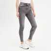 Jeans skinny taille haute denim gris femme