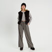 Pull cropped manches longues gris foncé femme