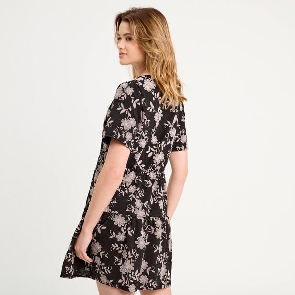 robe evasee manches courtes noir femme Robe évasée manches courtes noir femme