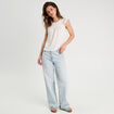Blouse sans manches blanc femme